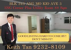 Blk 343 Ang Mo Kio Avenue 3 (Ang Mo Kio), HDB 3 Rooms #132107592